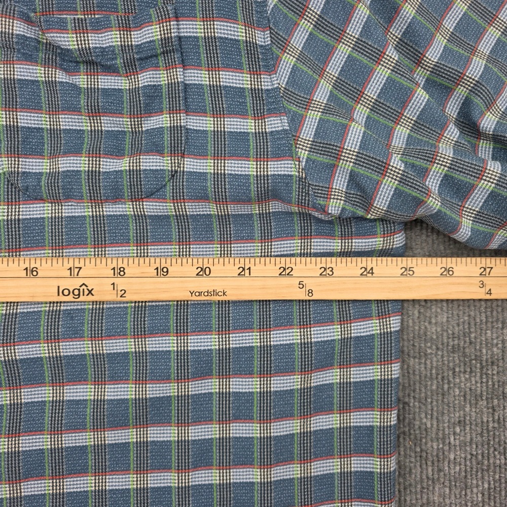 Tommy Bahama Mens XL Blue Plaid 100% Silk Short Sleeve Button Down Shirt - Picture 2 of 6